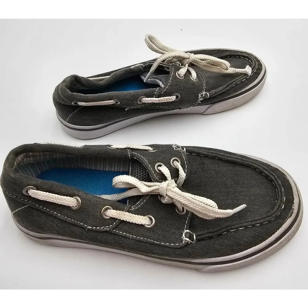 Cat and Jack Boy's Size 1 Gray Boat Shoes